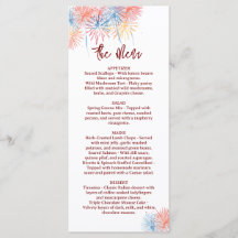 4. Juli  Hochzeitsmenü, Minimalistisches Menü
