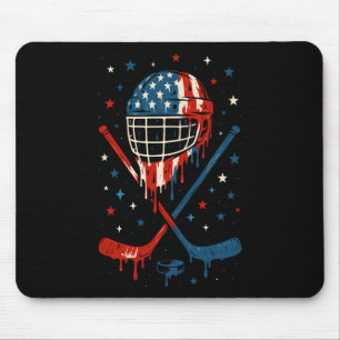 4. Juli Hockey Eiscreme Tropfhelm Sticks Uns Mousepad