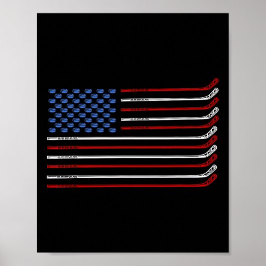 4. Juli Hockey Hockey American Flag USA Patrio Poster (Vorne)