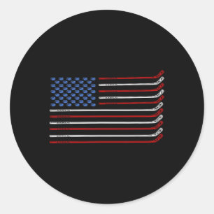 4. Juli Hockey Hockey American Flag USA Patrio Runder Aufkleber