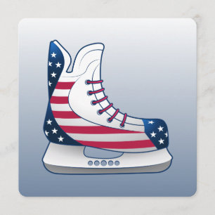 4. Juli Hockey-Schlittschuhe Feiertagskarte