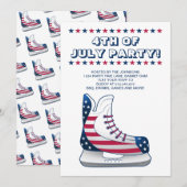 4. Juli Hockey Skate Einladung (Vorne/Hinten)