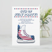 4. Juli Hockey Skate Einladung (Stehend Vorderseite)