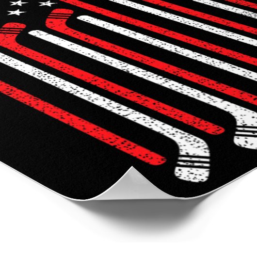 4. Juli Hockey Stick USA Flag Patriotic Hockey Poster (Ecke)