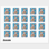 4. JULI HOOT OWL, BIRD STICKERS Square *Blatt (Blatt)