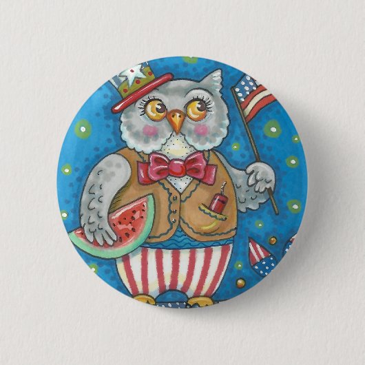 4. JULI-HOOT OWL, VOGELSCHALTFLÄCHE BUTTON (Vorderseite)