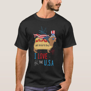 4. Juli Hot Diggity Hund I Liebe der USA Hot Do T-Shirt