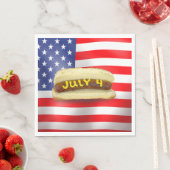 4. Juli Hot Dog auf amerikanischer Flagge Serviette (Beispiel)