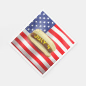 4. Juli Hot Dog auf amerikanischer Flagge Serviette (Ecke)