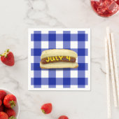 4. Juli Hot Dog auf Buffalo Kariert Napkins Serviette (Beispiel)