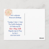 4. Juli Hot Dog auf Flaggen Postkarte (Rückseite)