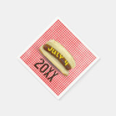 4. Juli Hot Dog auf Gingham Napkins Serviette (Ecke)