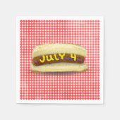 4. Juli Hot Dog auf Gingham Serviette (Vorderseite)
