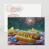 4. Juli Hot Dog-Feier Postkarte (Vorne/Hinten)