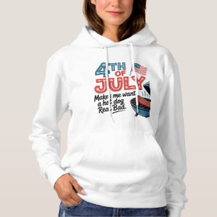 4. Juli Hot Dog GRILLEN Design Hoodie