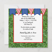 4. Juli Hot Dog im Baseball Handschuh Einladung (Rückseite)