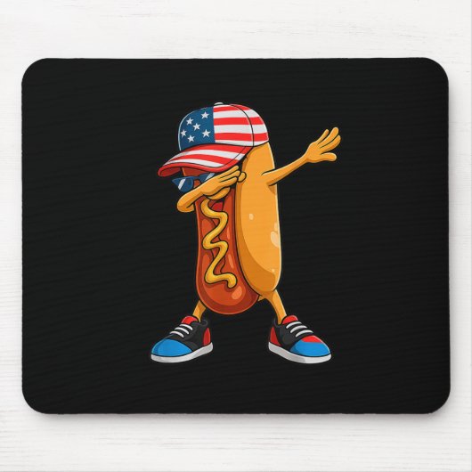 4. Juli Hot Dog Lustiger Vierter Juli Kinder Junge Mousepad (Vorne)