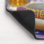 4. Juli Hot Dog mit Bier Mousepad (Ecke)