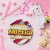 4. Juli Hot Dog Party Pappteller (Party)