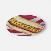 4. Juli Hot Dog Party Pappteller (Schrägansicht)