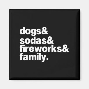 4. Juli _ Hot Dogs Sodas Feuerwerk Und Familie Magnet