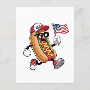 4. Juli Hotdog American Independence 1776 Ankündigungspostkarte