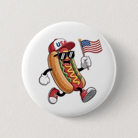4. Juli Hotdog American Independence 1776 Button (Vorderseite)