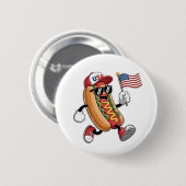 4. Juli Hotdog American Independence 1776 Button (Vorne & Hinten)