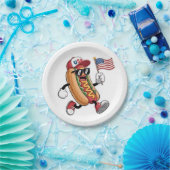 4. Juli Hotdog American Independence 1776 Pappteller (Party)