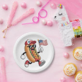 4. Juli Hotdog American Independence 1776 Pappteller (Party)