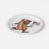 4. Juli Hotdog American Independence 1776 Pappteller (Schrägansicht)
