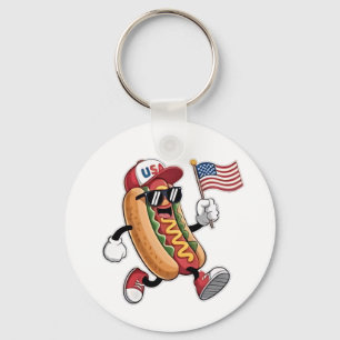 4. Juli Hotdog American Independence 1776 Schlüsselanhänger