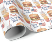 4. Juli Hotdog BBQ-Party Geschenkpapier (Rolleneckpunkt)