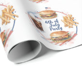4. Juli Hotdog BBQ Party Geschenkpapier (Rolleneckpunkt)