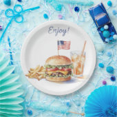 4. Juli Hotdog BBQ-Party Pappteller (Party)