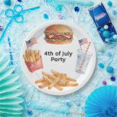 4. Juli Hotdog BBQ-Party Pappteller (Party)
