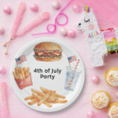 4. Juli Hotdog BBQ-Party Pappteller (Party)