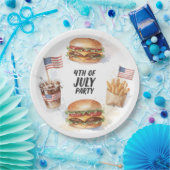 4. Juli Hotdog BBQ-Party Pappteller (Party)