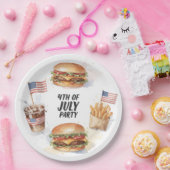4. Juli Hotdog BBQ-Party Pappteller (Party)