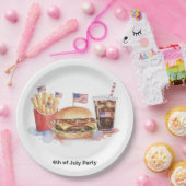 4. Juli Hotdog BBQ-Party Pappteller (Party)