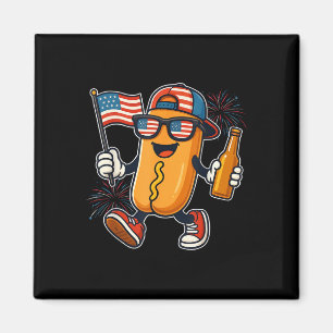 4. Juli Hotdog Funny Amerikanische Unabhängigkeits Magnet