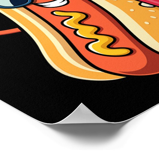 4. Juli Hotdog Funny Amerikanische Unabhängigkeits Poster (Ecke)