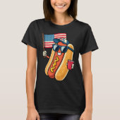 4. Juli Hotdog Funny Amerikanische Unabhängigkeits T-Shirt (Vorderseite)