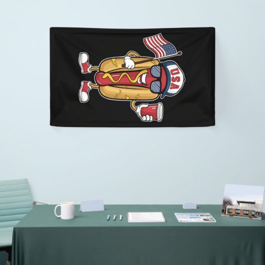 4. Juli Hotdog Funny Patriotic USA Flag Banner (Messeveranstaltung)