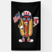 4. Juli Hotdog Funny Patriotic USA Flag Banner (Vertikal)