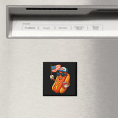 4. Juli Hotdog Funny Patriotic USA Flag Magnet (In Situ (Geschirrspüler))