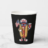 4. Juli Hotdog Funny Patriotic USA Flag Pappbecher (Vorderseite)