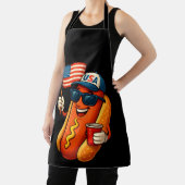 4. Juli Hotdog Funny Patriotic USA Flag Schürze (InSitu)