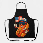 4. Juli Hotdog Funny Patriotic USA Flag Schürze (Vorderseite)