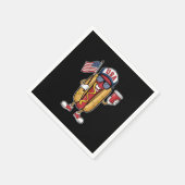 4. Juli Hotdog Funny Patriotic USA Flag Serviette (Ecke)
